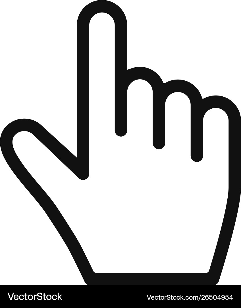 Hand cursor icon in modern design style for web Hand cursor icon in modern design style for web vector image