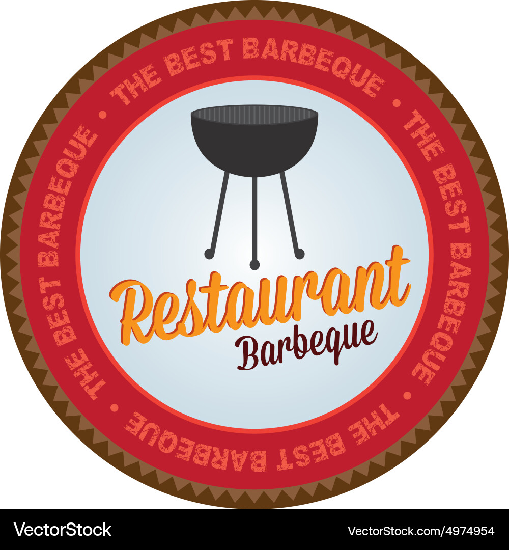 Isolated label with text and barbecue elements Vector Image