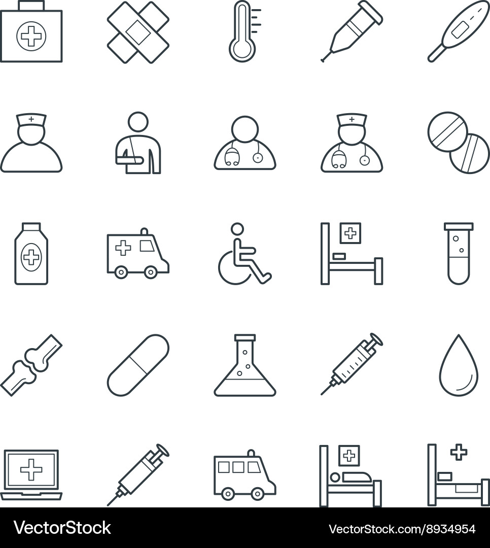 Medical & Health Icons Set Vector Image