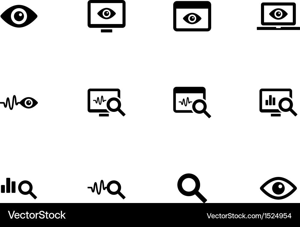 Monitoring Icons - Observation & Control vector image