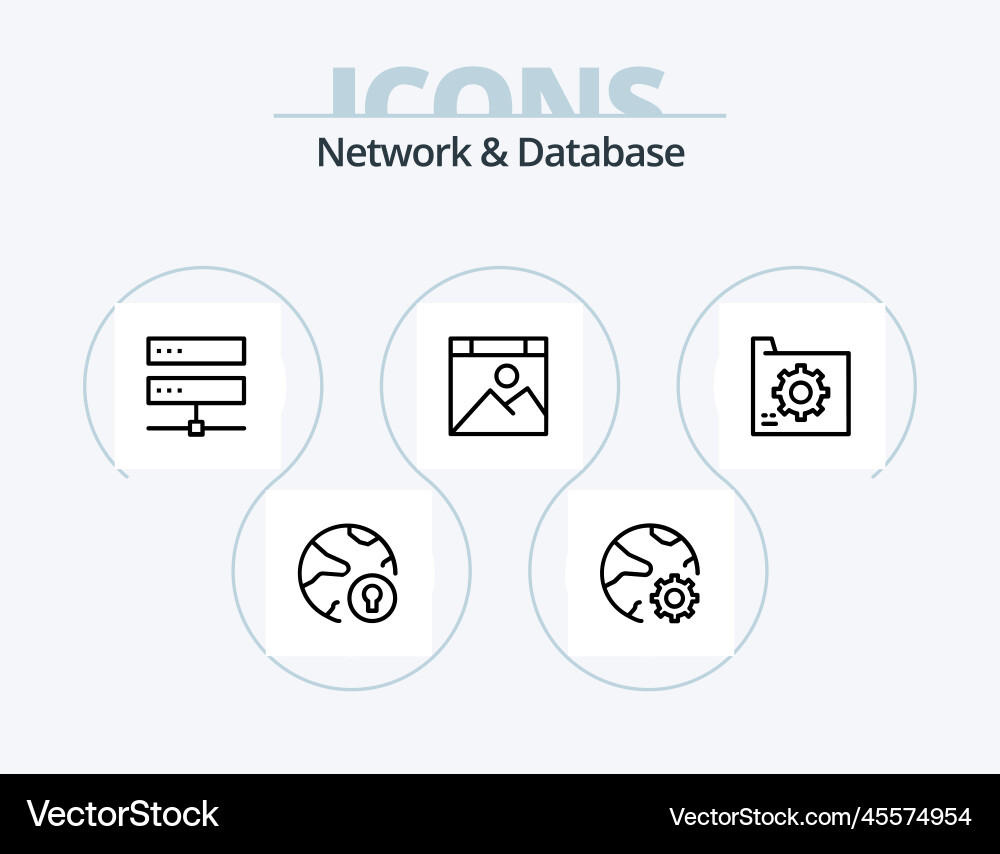 Network and database line icon pack 5 design Vector Image