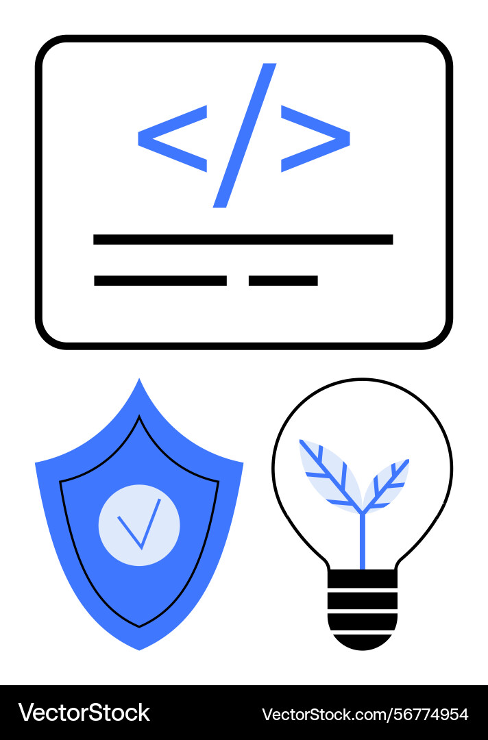 Programming Code Cybersicherheit Schild vektorbild