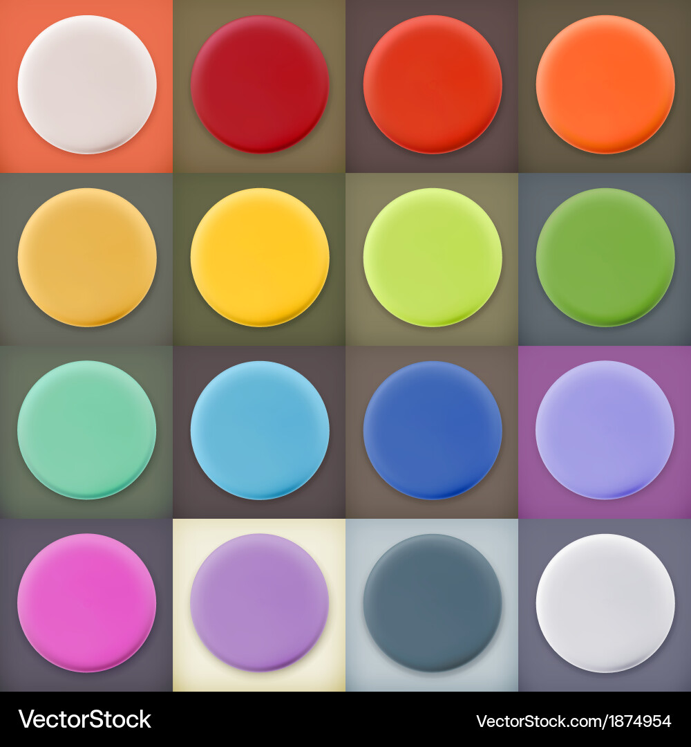 Rounded Blank Web Icons & Buttons Vector Image