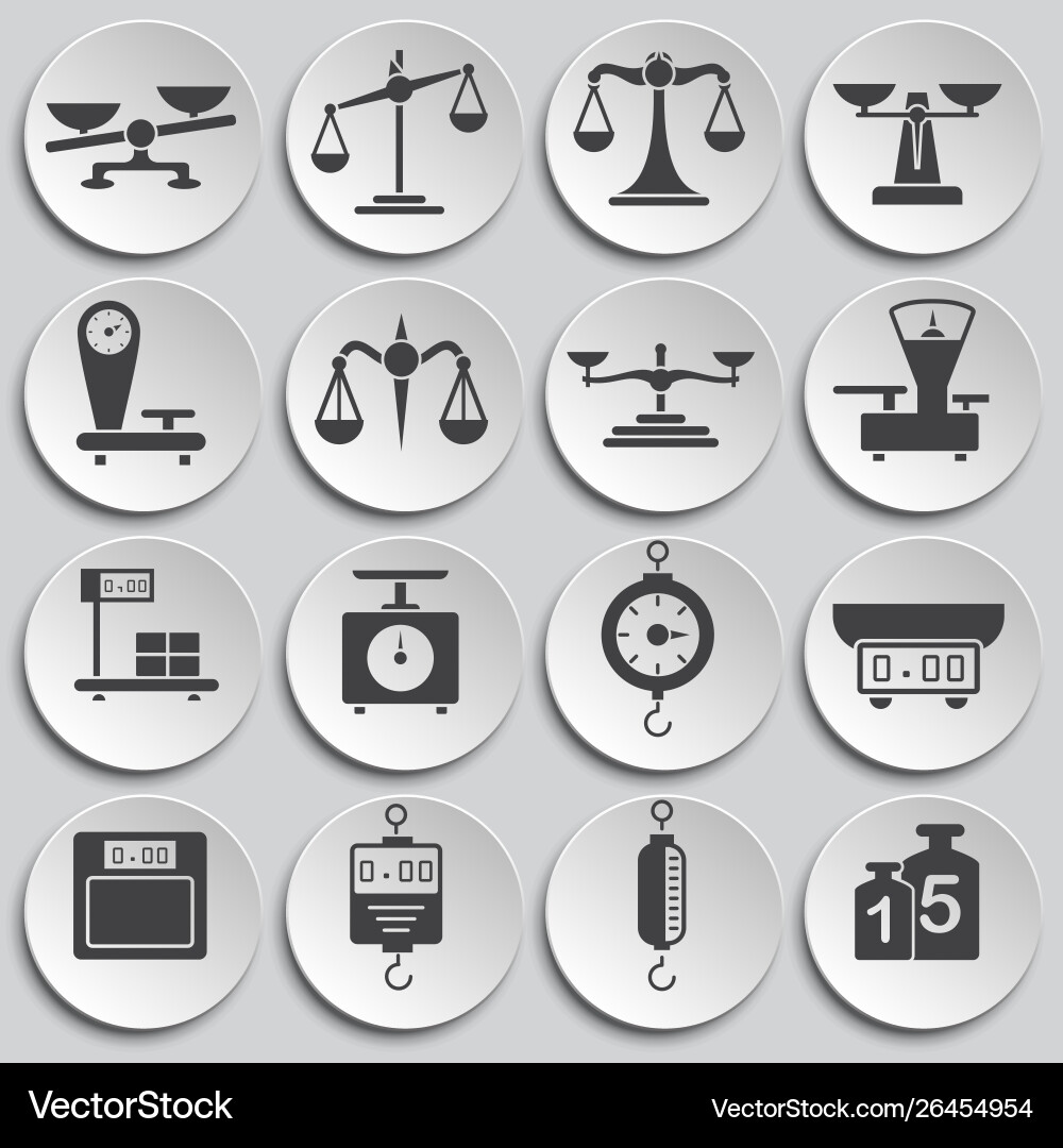 Scale related icons set on background for graphic Scale related icons set on background for graphic Vector Image