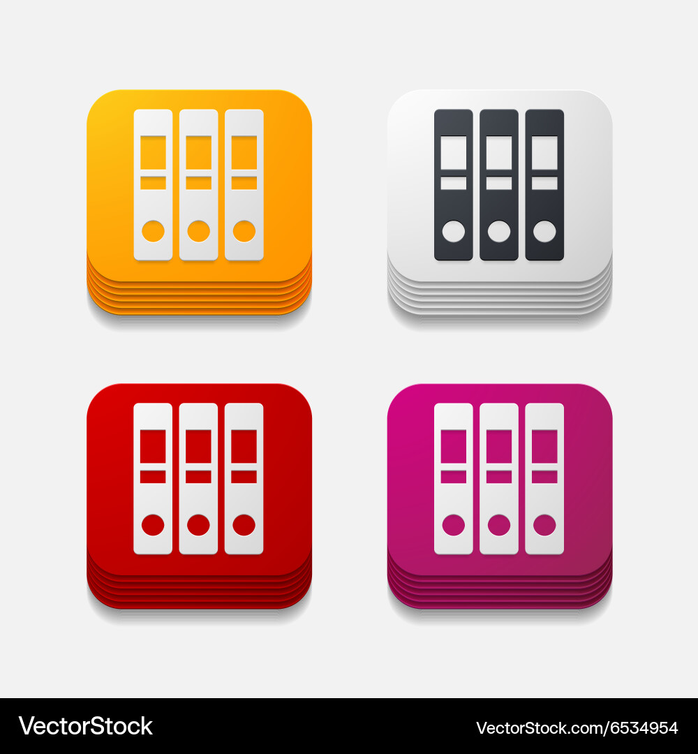 Square button folder Vector Image