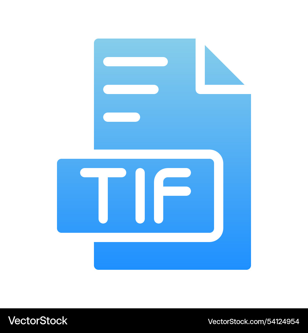 Tif format icons with gradient fill style perfect Tif format icons with gradient fill style perfect vector image