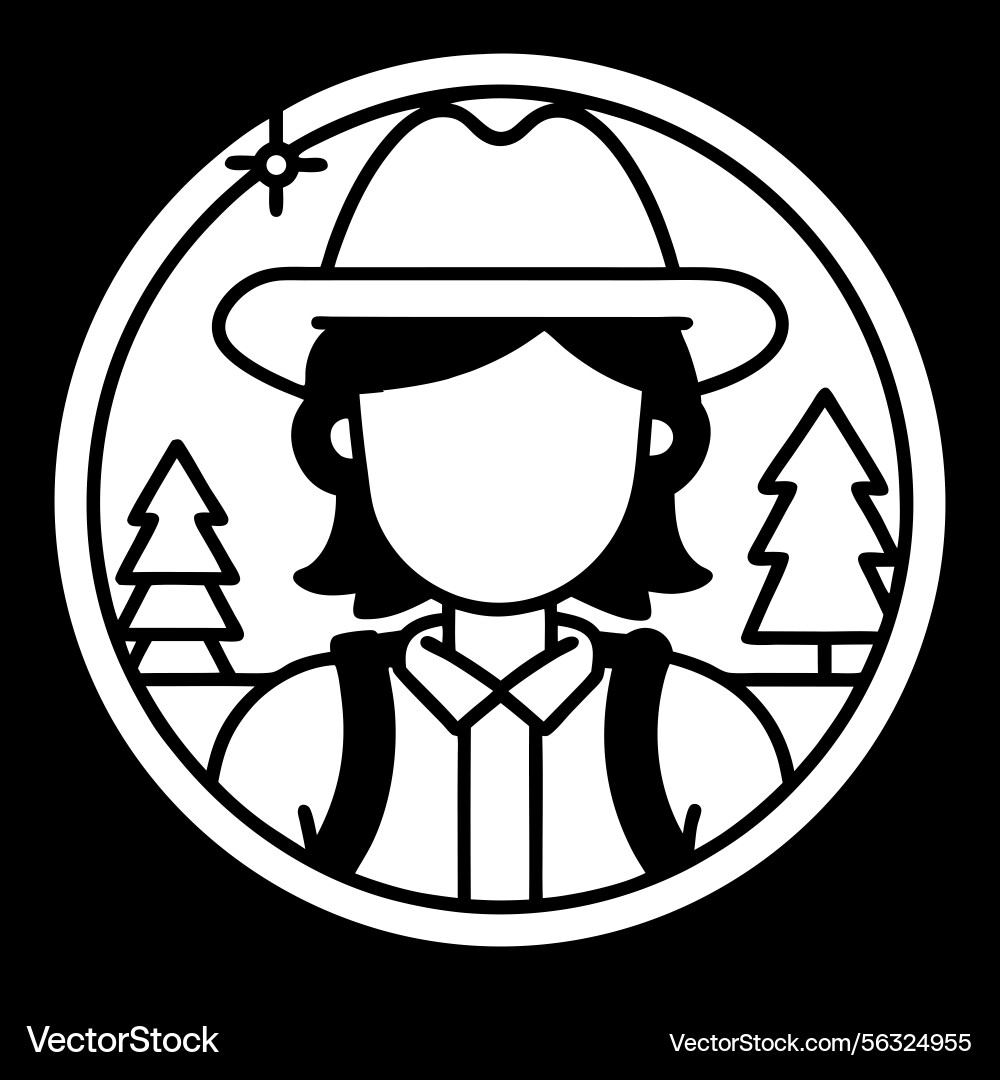 A ranger in forest setting with trees summer Vector Image