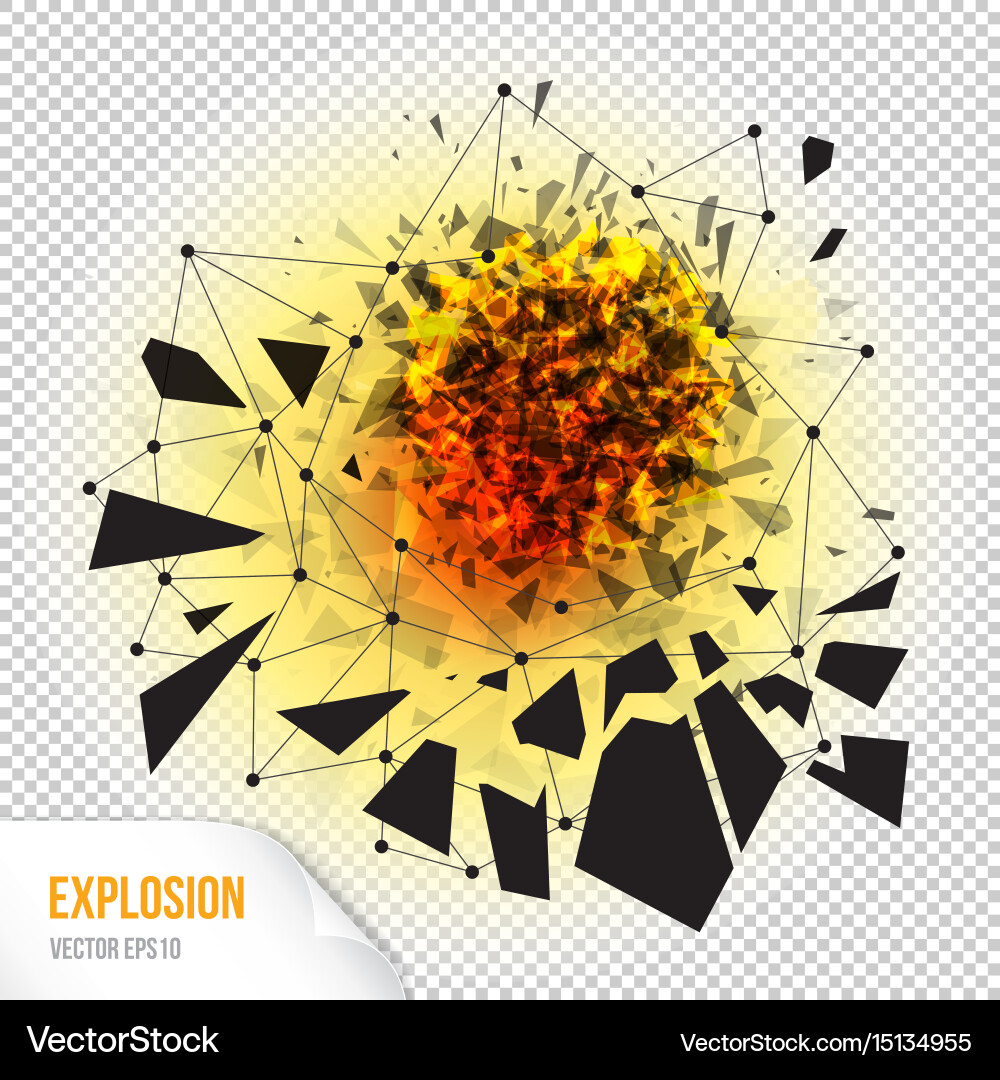 Abstract explosion with sharp debris vector image