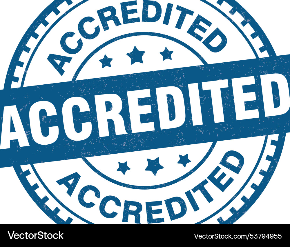 Accredited design template for rounded shape vector image