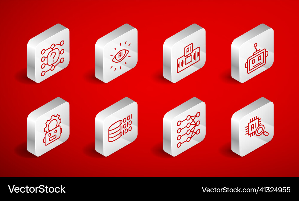 AI & CPU Neural Network Icons vector image