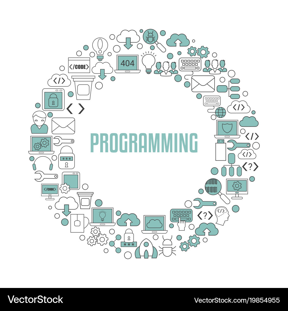 Coding and programming concept vector image