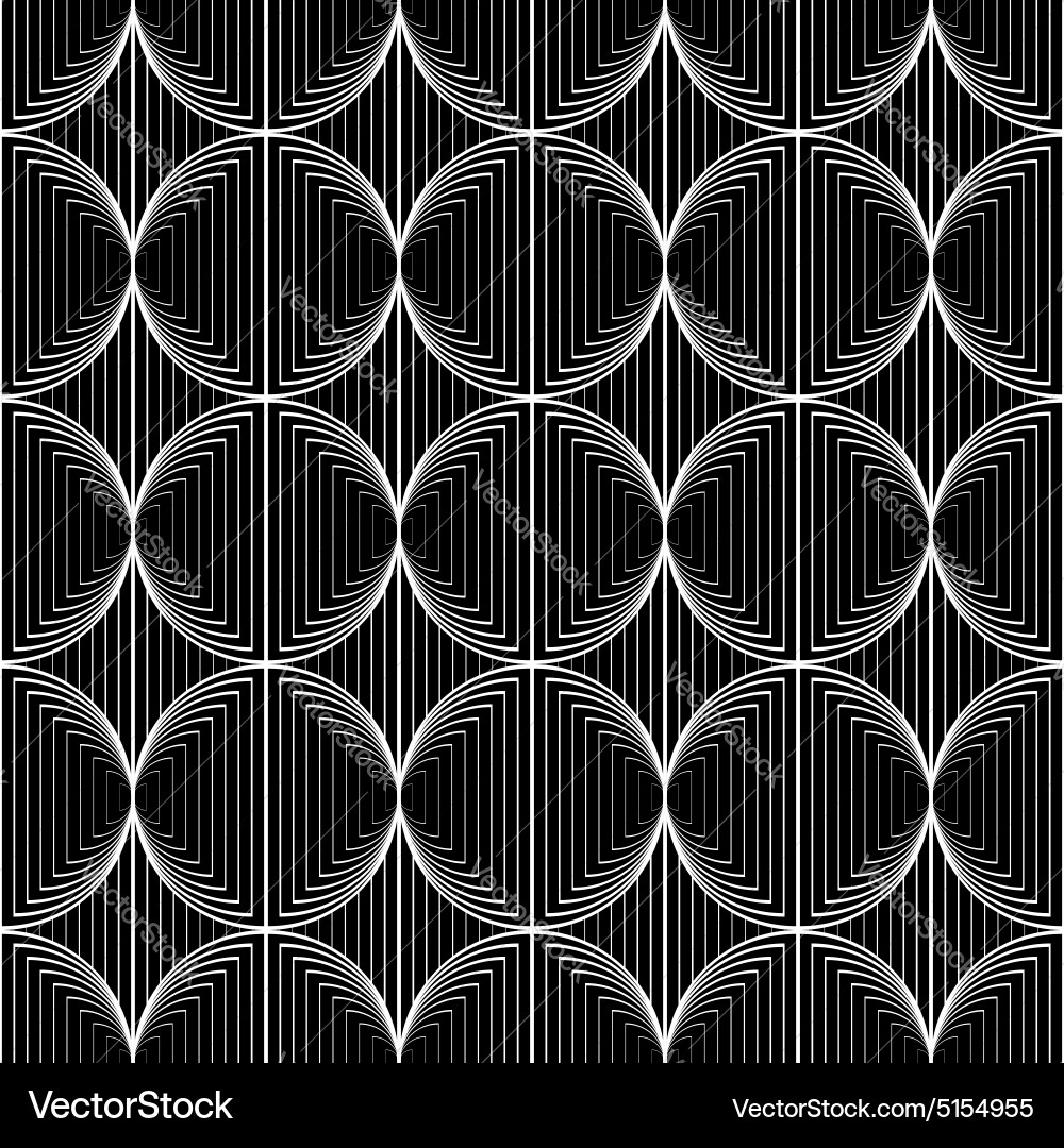 Design seamless monochrome circle lines pattern vector image