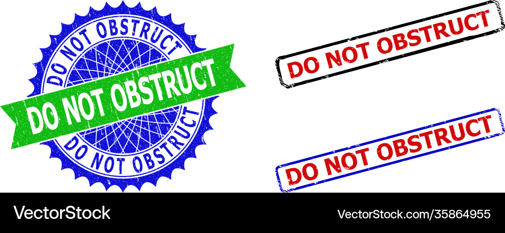 Do not obstruct rosette and rectangle bicolor Vector Image