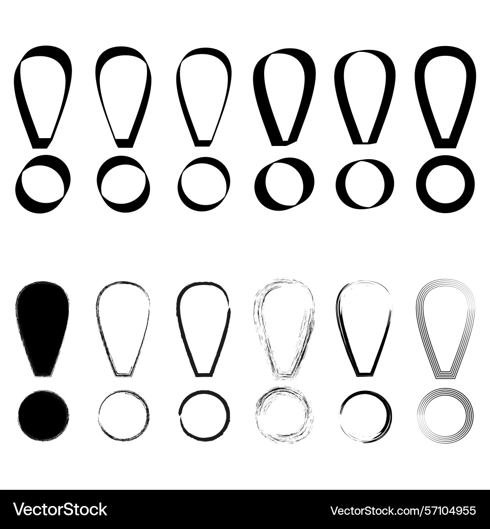Exclamation mark icon warning symbol shape alert Vector Image