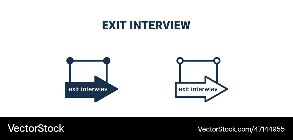 Exit interview icon outline and filled Vector Image