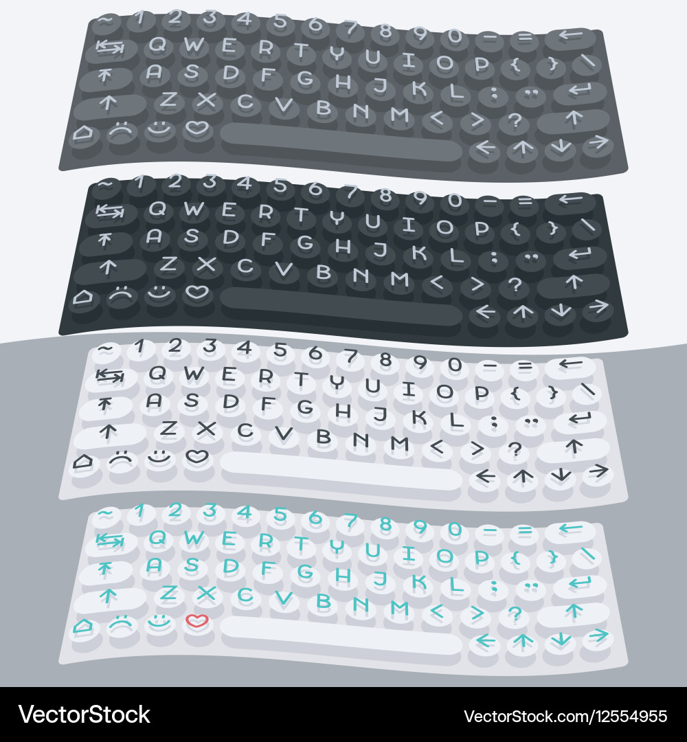 Flat modern keyboard alphabet buttons vector image