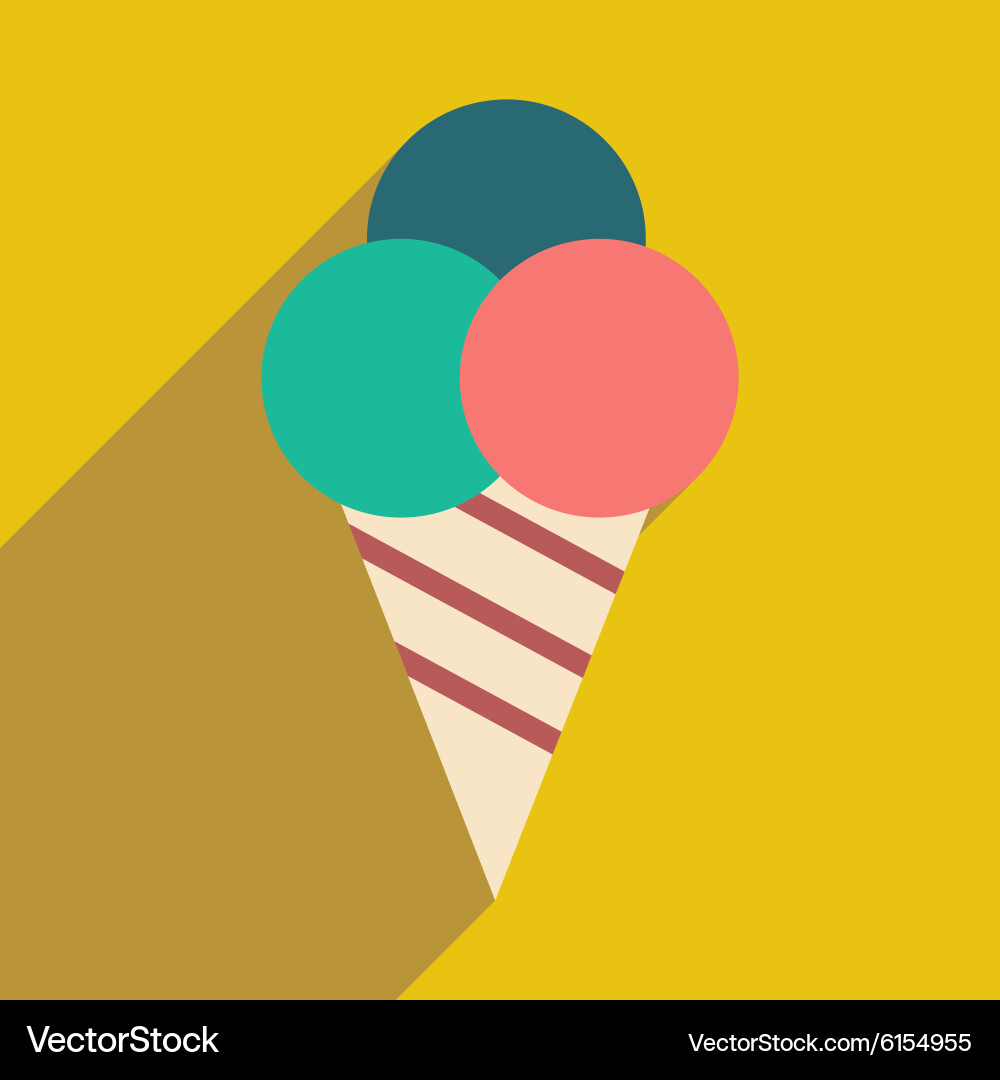 Flat with shadow icon and mobile application ice Vector Image