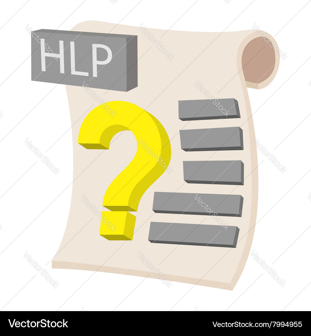 Hlp extension text file icon cartoon style Vector Image