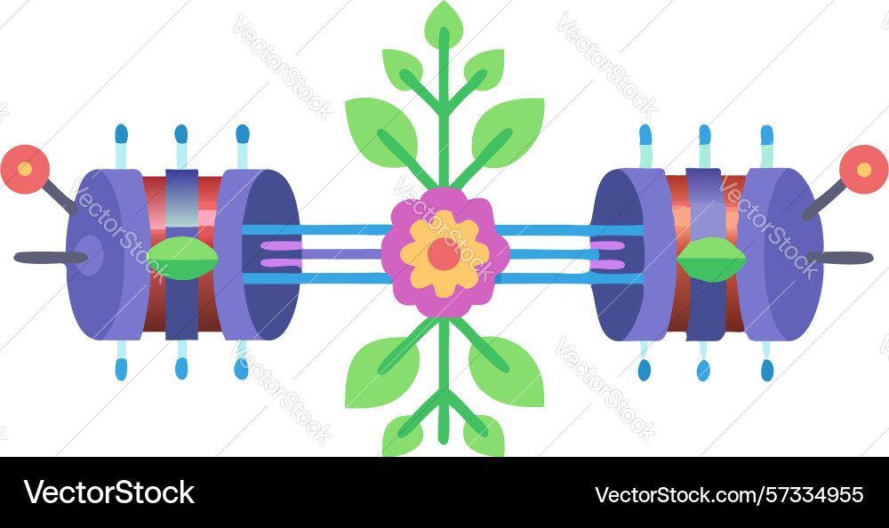 Intricate data flow module connectivity concept vector image