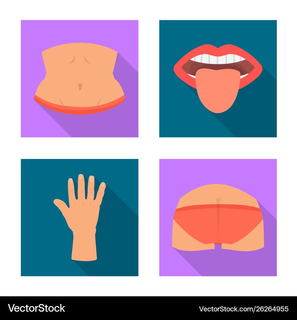 Isolated object body and part icon collection Isolated object body and part icon collection vector image