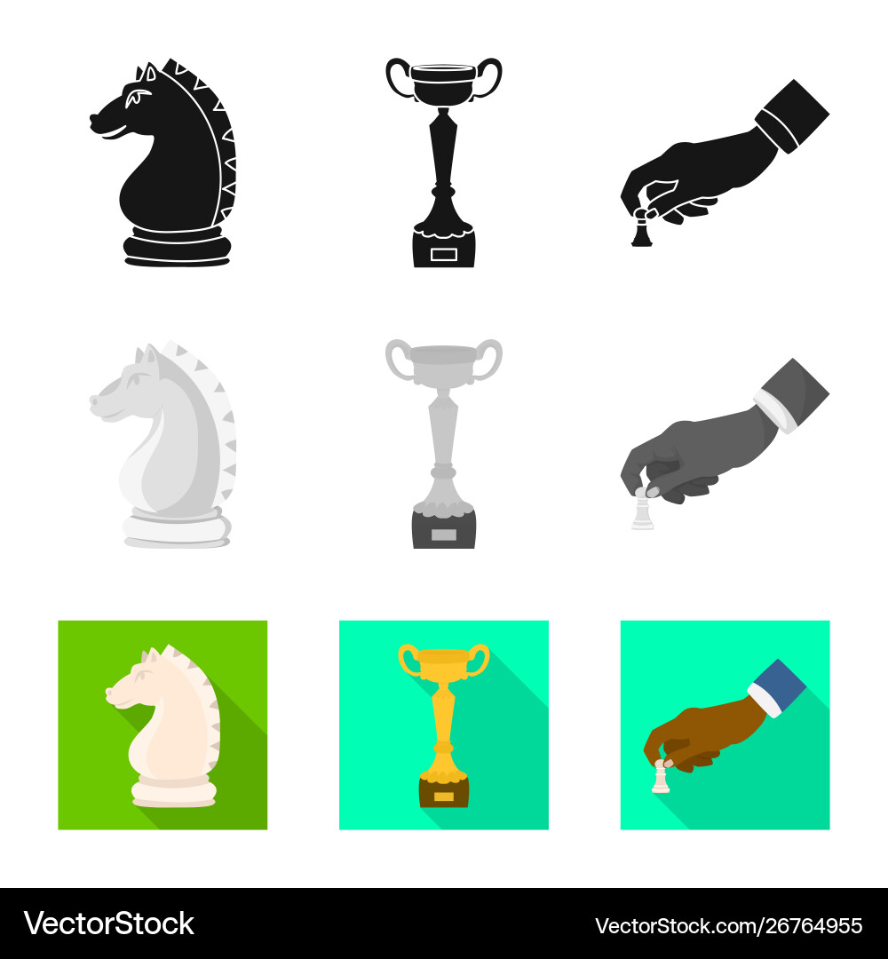 Isolated object checkmate and thin sign set Vector Image