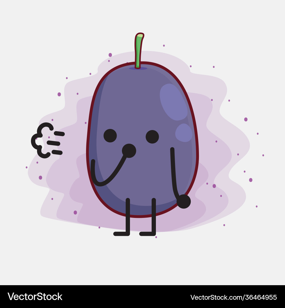 Java plum fruit cute character with simple face vector image