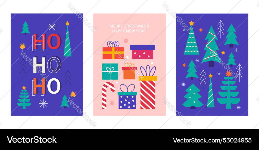 Merry christmas and happy new year greeting card Merry christmas and happy new year greeting card vector image