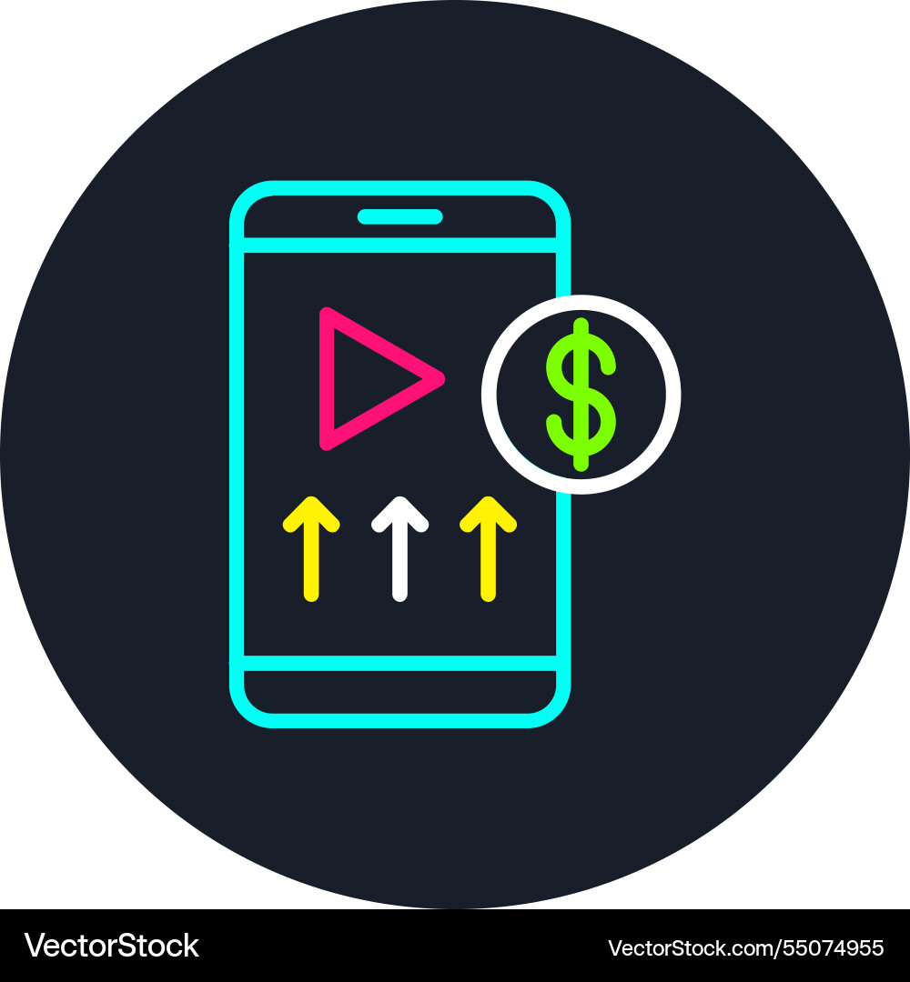 Monetize line multi color icon Vector Image