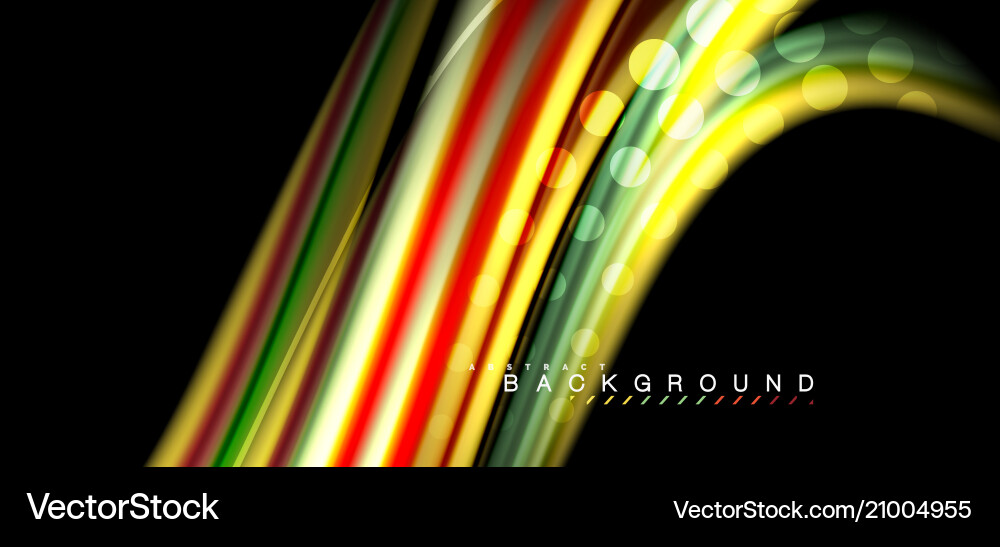 Multicolored wave lines on black background design Multicolored wave lines on black background design Vector Image