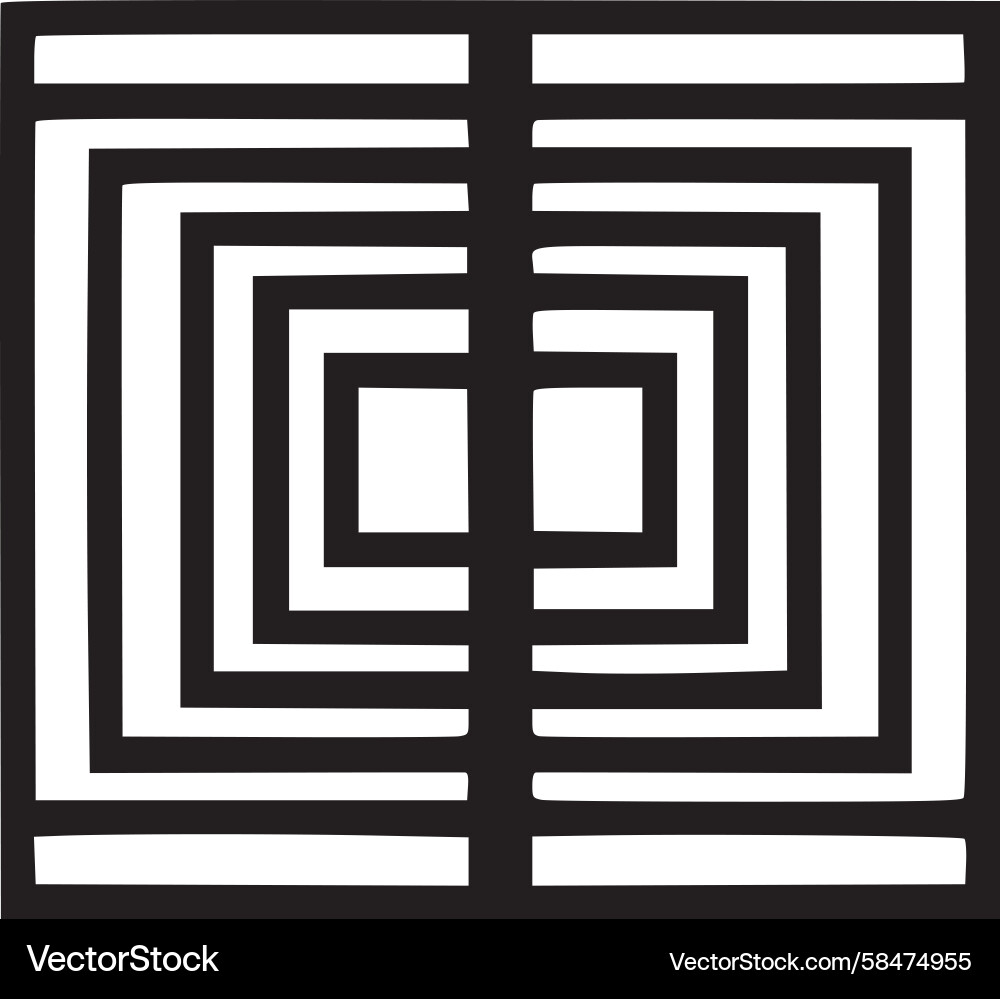 Nested Square Icon - Minimalist Vector Image