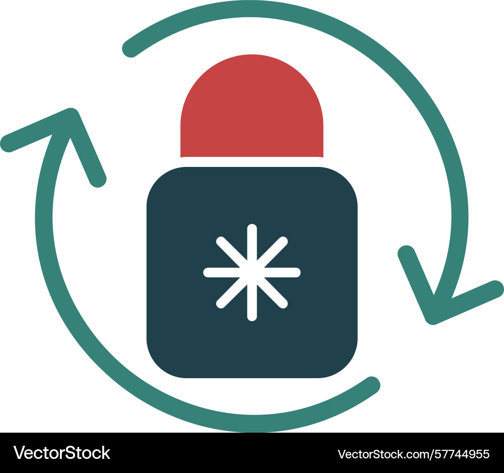 Password reset glyph multi color icon Vector Image