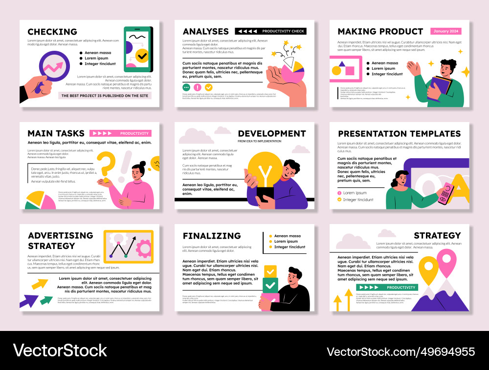 Presentation slide portfolio design template vector image