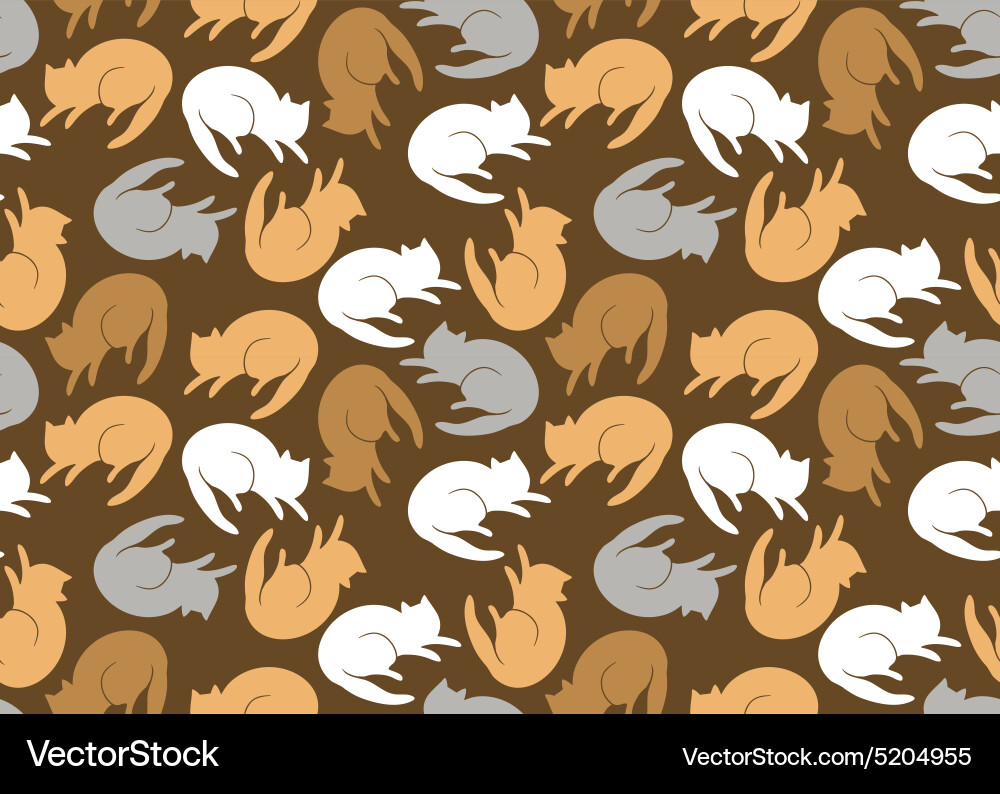 Seamless pattern with color cats vector image