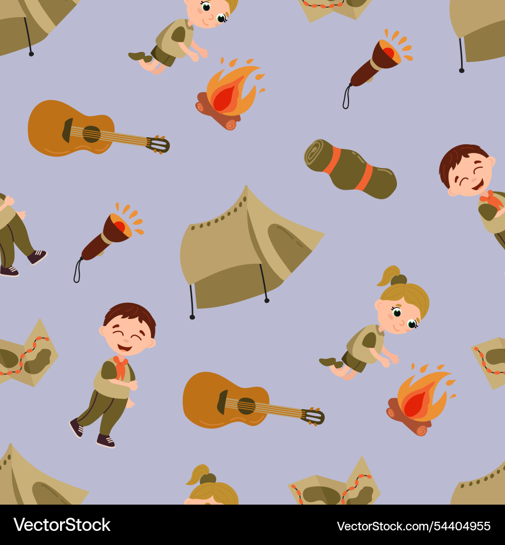 Seamless pattern with scouts Seamless pattern with scouts vector image
