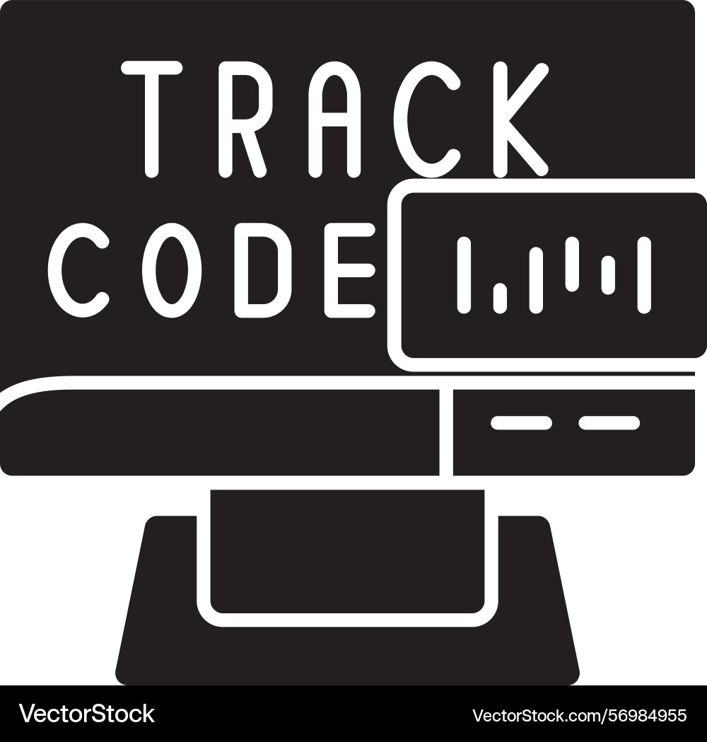 Tracking code glyph style icon design vector image