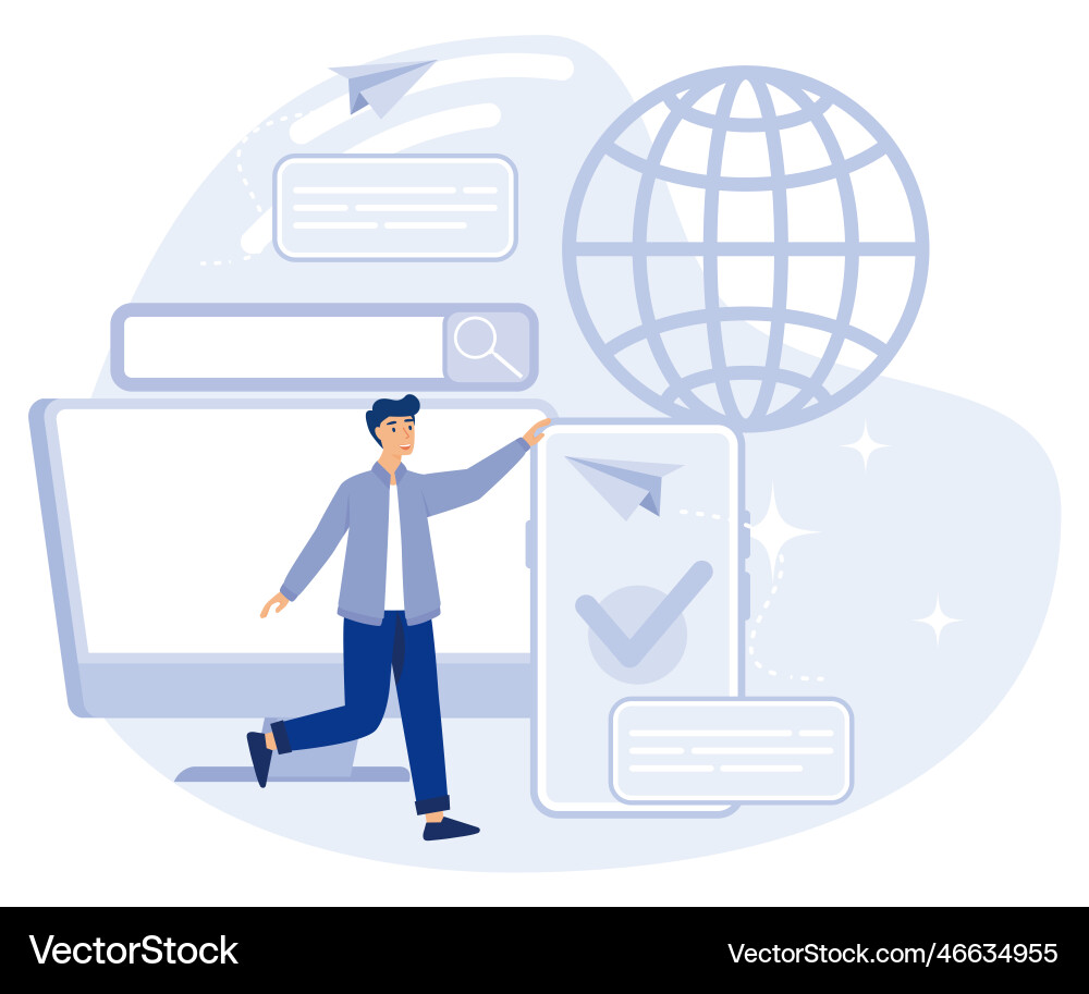 Web development concept microsite interface Vector Image