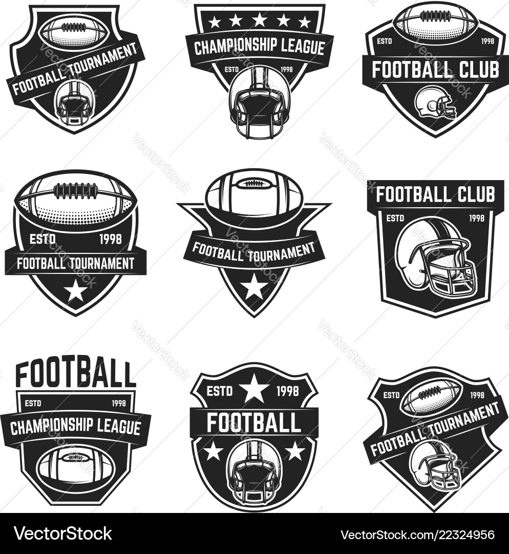 American football emblems design element for logo vector image