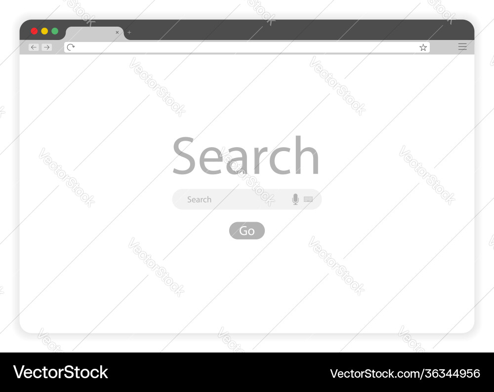 Browser search window isolated on white background Browser search window isolated on white background vector image