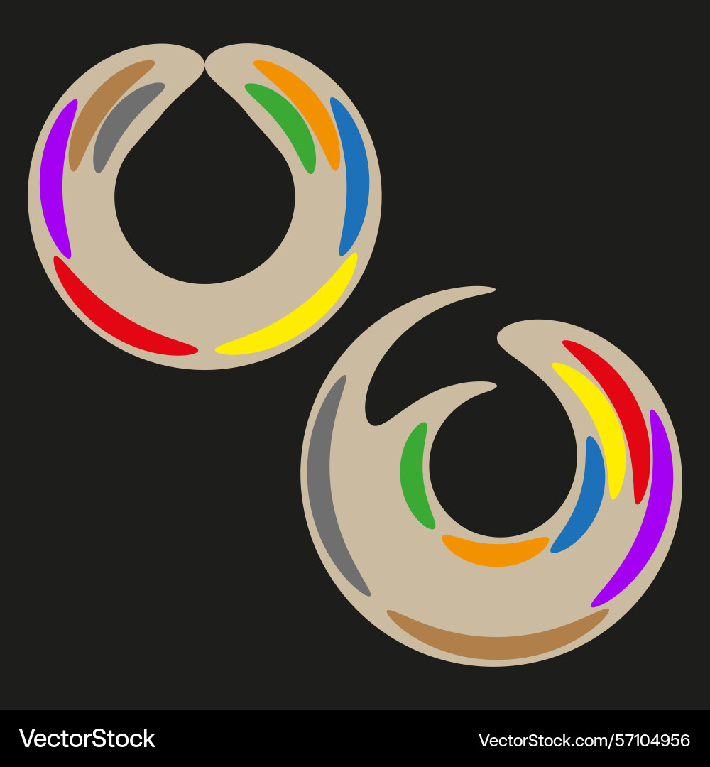 Circular abstract shapes colorful ring design Vector Image