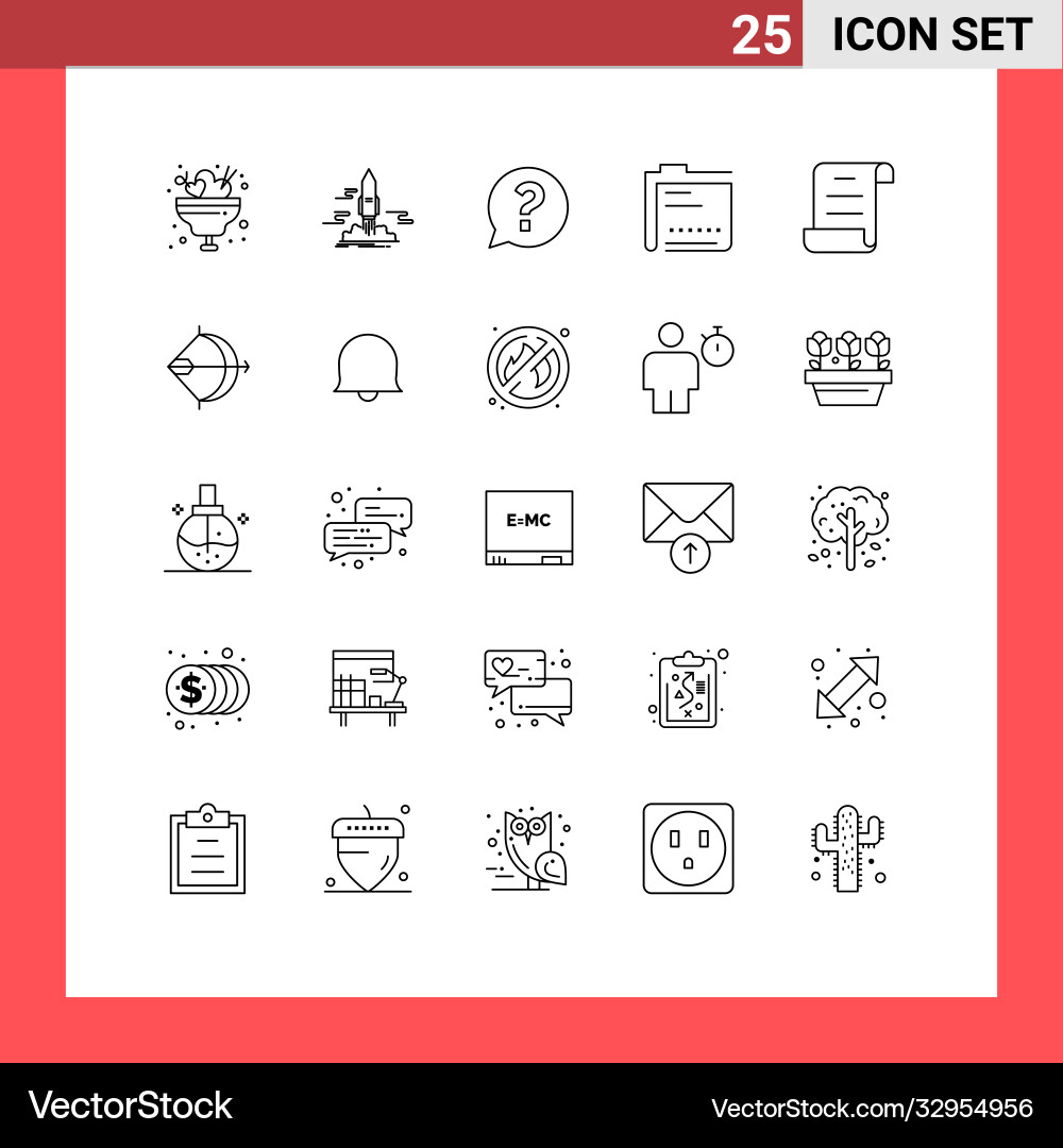 Editable line pack 25 simple lines document Vector Image