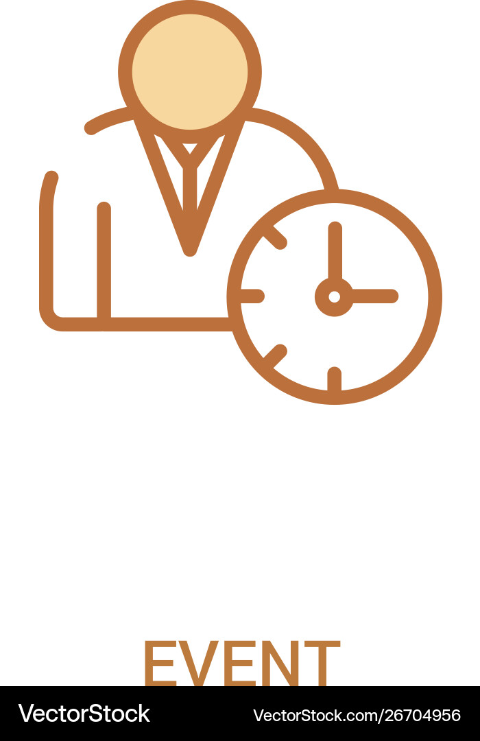 Event concept 2 colored icon simple line element Event concept 2 colored icon simple line element Vector Image