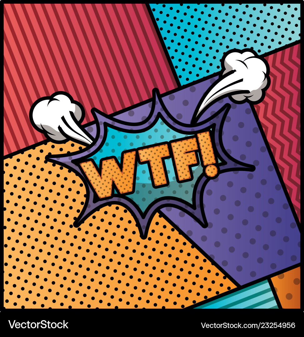Expression bubble with wtf pop art style Vector Image