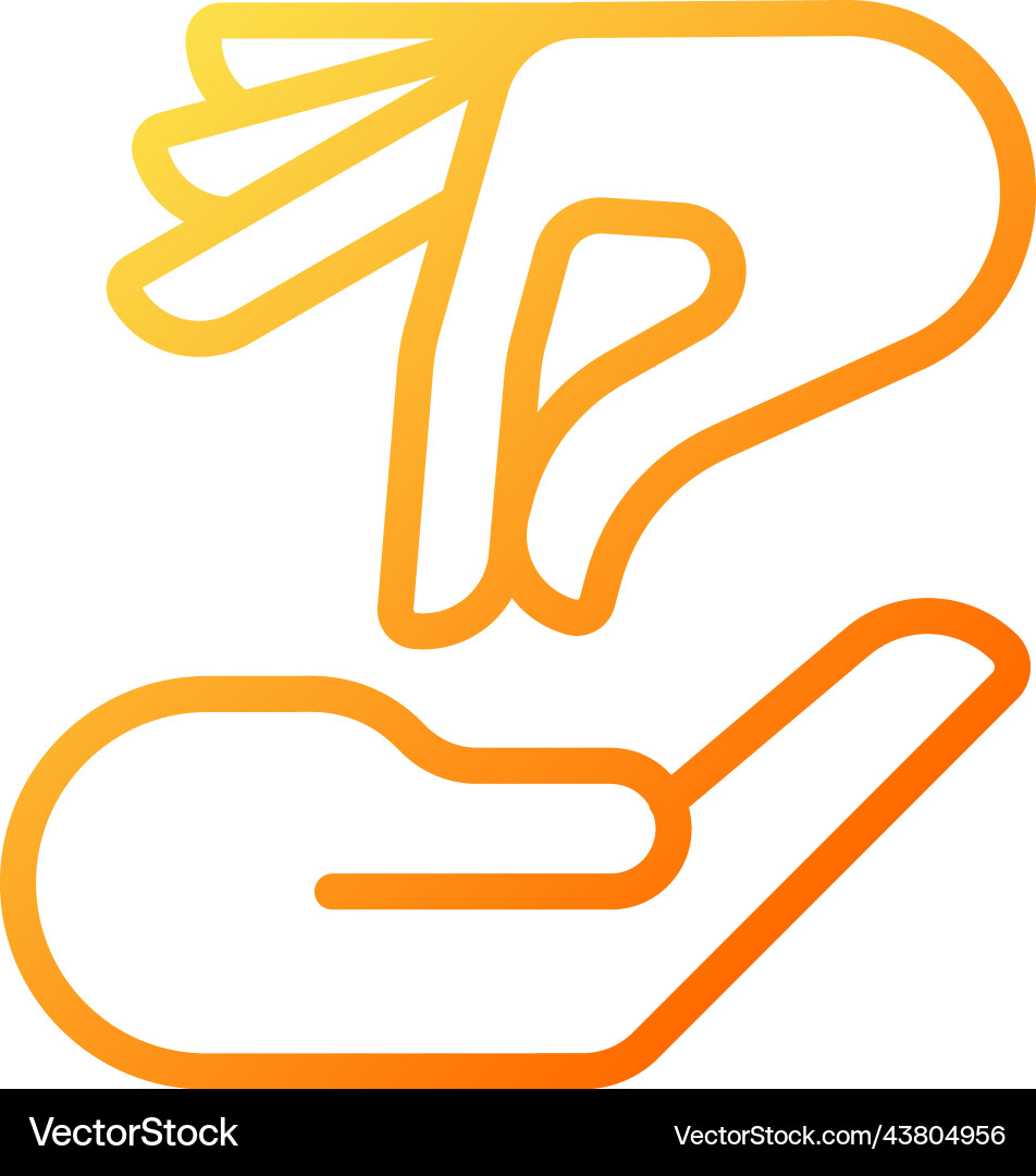 Giving and taking hands pixel perfect gradient Giving and taking hands pixel perfect gradient vector image