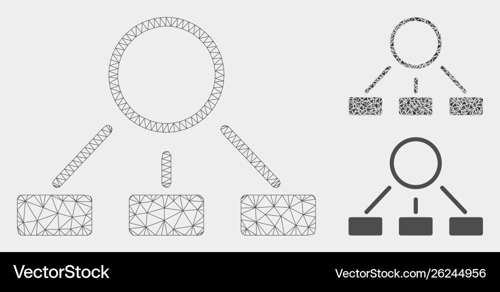 Hierarchy mesh carcass model and triangle Hierarchy mesh carcass model and triangle Vector Image