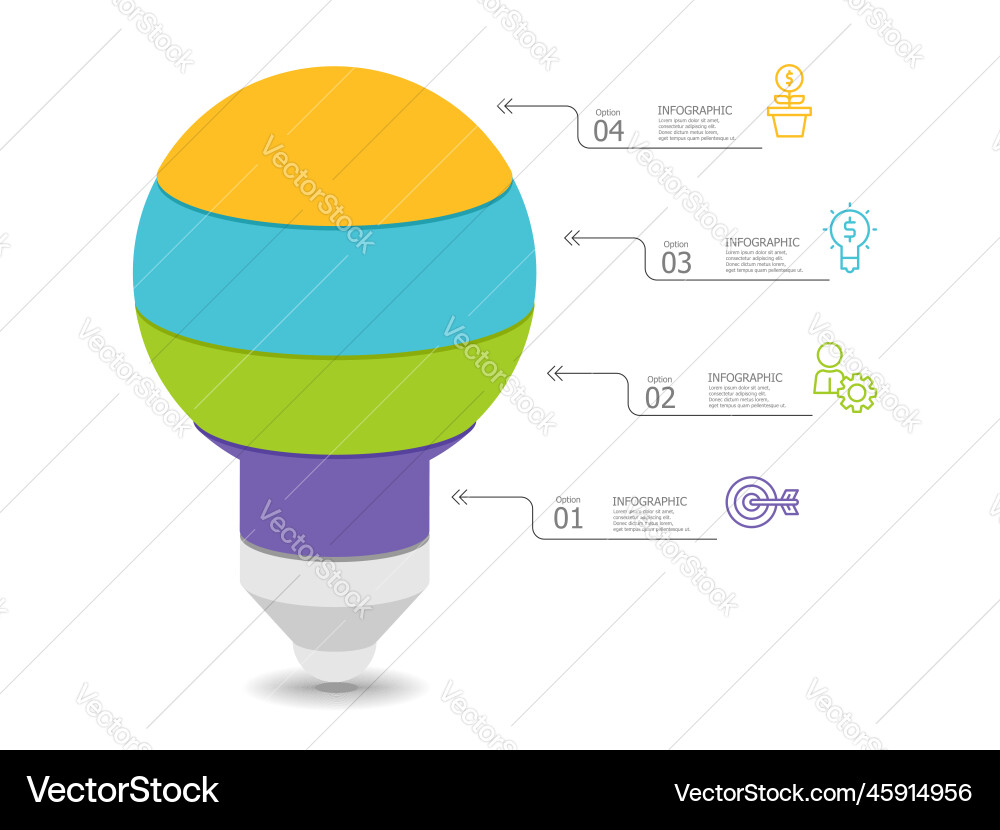 Light bulb background infographic element report Vector Image