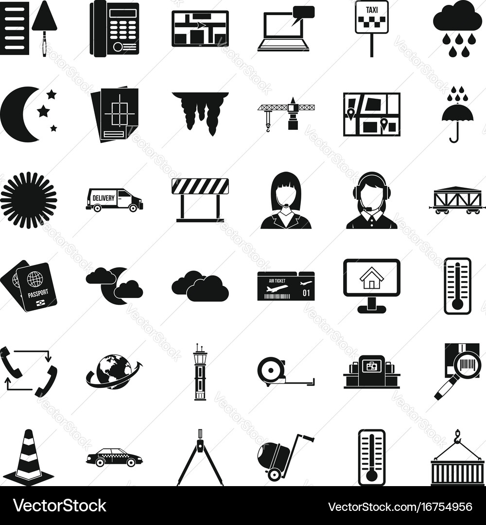 Operator icons set simple style vector image