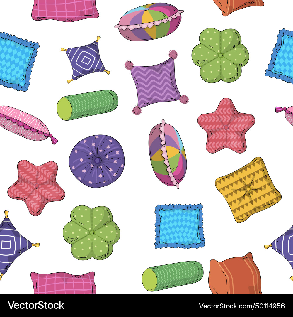 Pillows pattern soft textile different Pillows pattern soft textile different vector image