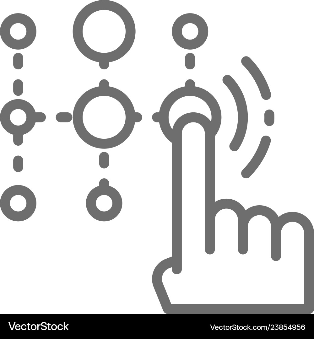 Pin code password and unlock identification line Pin code password and unlock identification line vector image