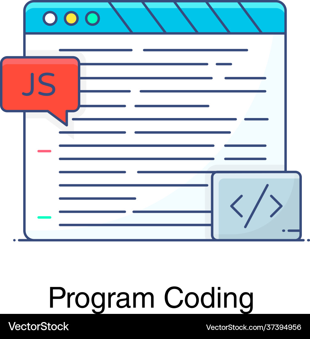 Programme coding vector image