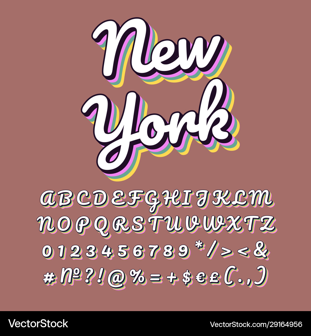 Retro New York Briefing - Bold & Bunt Vektorbild